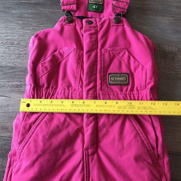 Schmidt Workwear For Kids Insulated Hot Pink Overalls Farm Barn Sz 4T - Picture 11 of 12